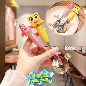 SpongeBob Silicone Eating Spoon & Fork Set