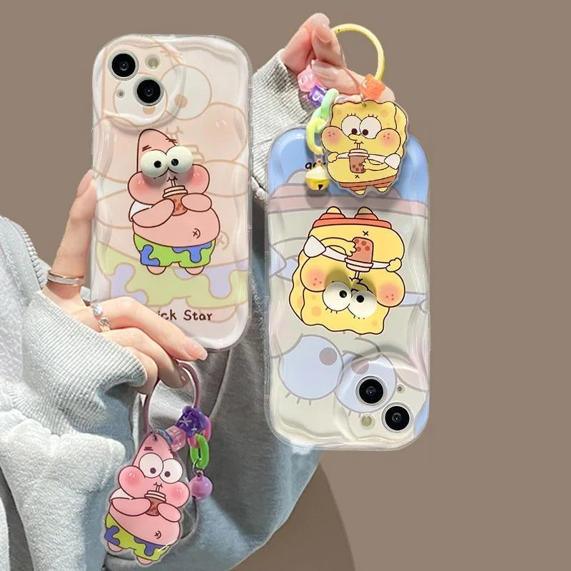 Xiaomi Soft Phone Case with 3D Eyes SpongeBob - Image 4
