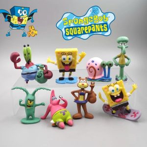 8pcs SpongeBob Cake Decoration Ornaments