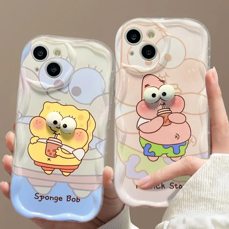 Xiaomi Soft Phone Case with 3D Eyes SpongeBob - Image 3