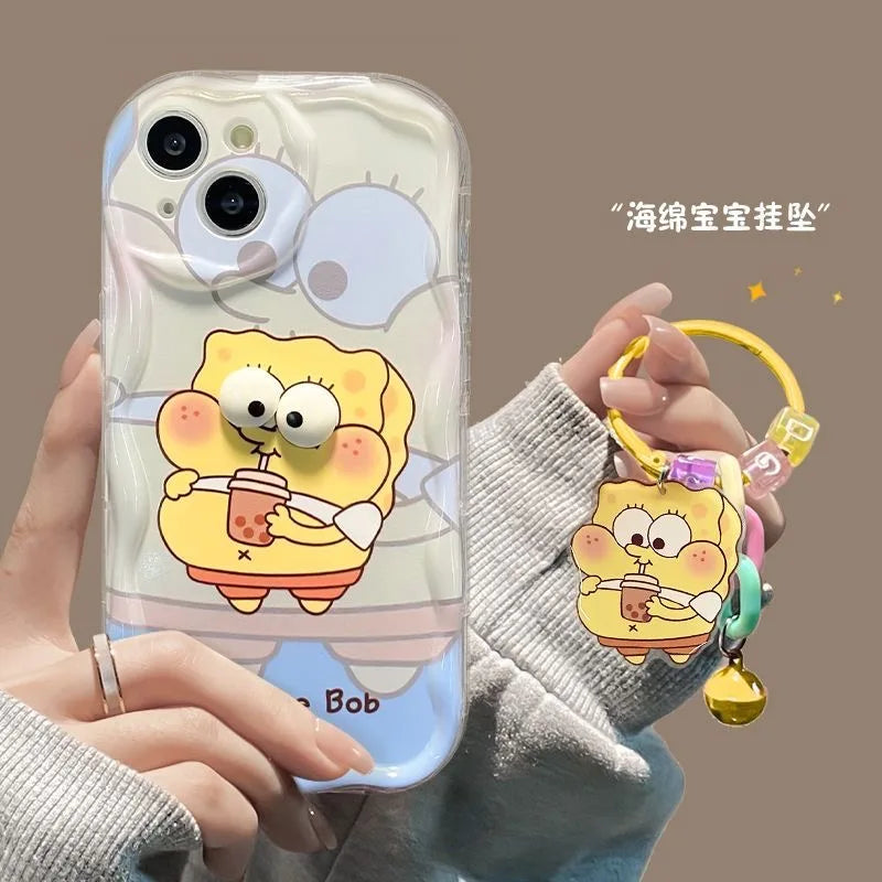 Xiaomi Soft Phone Case with 3D Eyes SpongeBob - Image 5