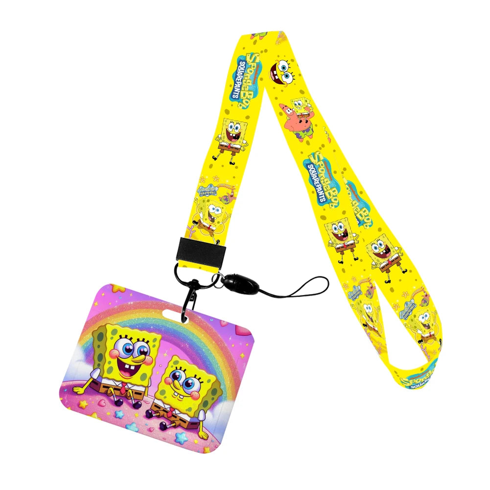 Cartoon SpongeBob ID Card Holder with Lanyard - Image 8